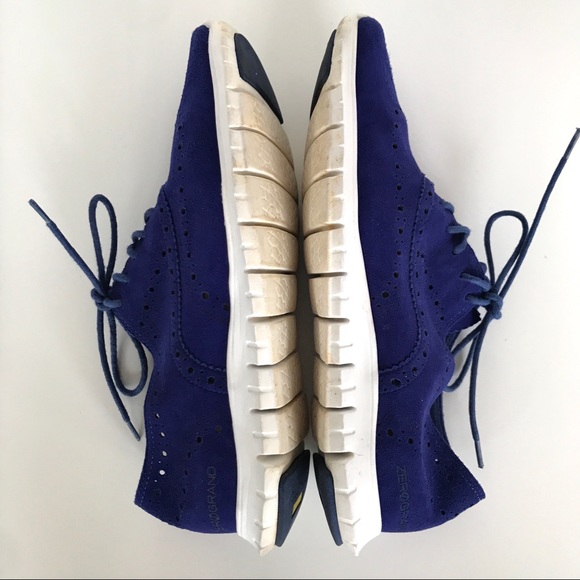 Cole Haan Suede ZeroGrand Wingtip Oxford Sneakers - Picture 9 of 12